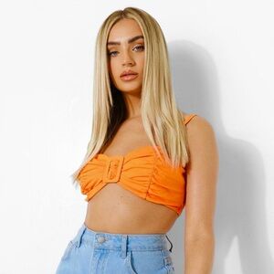 Boohoo orange bralette top